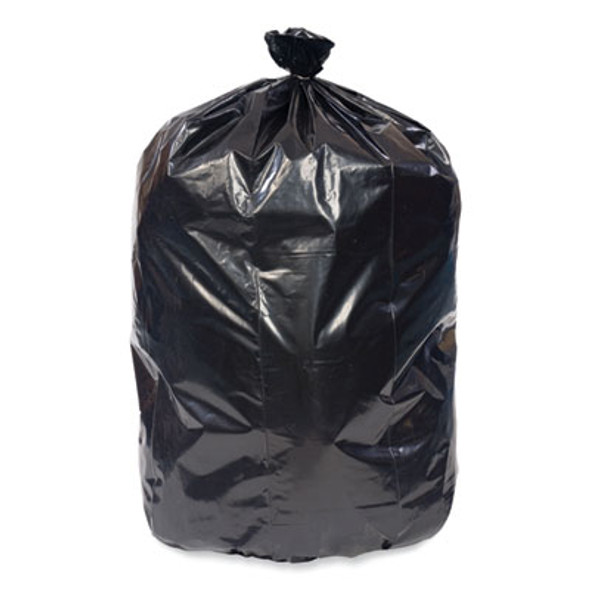 Eco Strong Can Liners, 60 Gal, 1.35 Mil, 38" x 58", Black, Perforated Roll, 100/Carton