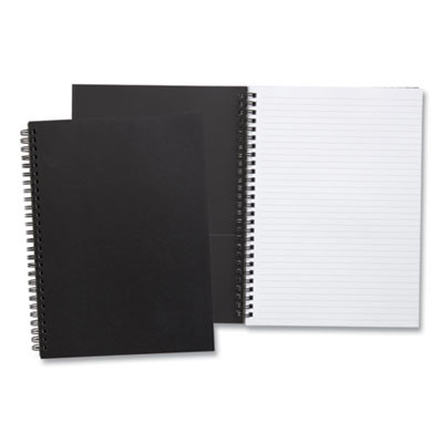 Wirebound Soft-Cover Notebook, 1-Subject, Narrow Rule, Black Cover, (80) 9.5 x 6.5 Sheets
