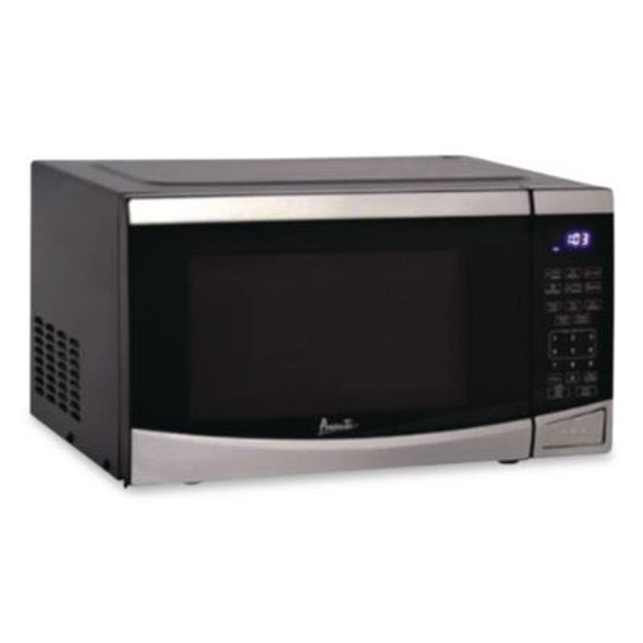 0.9 Cu Ft Stainless Steel Countertop Microwave, Stainless Steel/Black