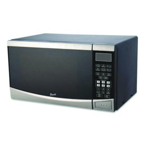 0.9 Cu Ft Stainless Steel Countertop Microwave, Stainless Steel/Black
