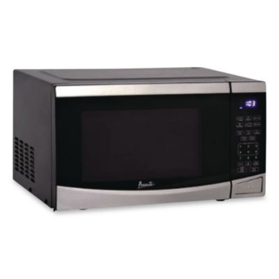 0.9 Cu Ft Stainless Steel Countertop Microwave, 900 W, Stainless Steel/Black