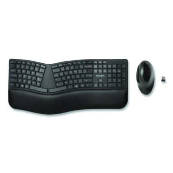 Pro Fit Ergo Wireless Keyboard And Mouse, 2.4 Ghz Frequency, 30 Ft Wireless Range, Black