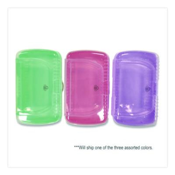 Pencil Case, 2 Compartments, 9.13" x 5.7" x 2.5", Randomly Assorted Color