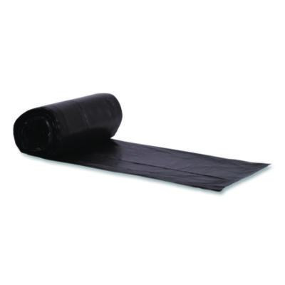 Reprocessed Resin Can Liners, 60 Gal, 1.5 Mil, 38 x 58, Black, Perforated Roll, 100/Carton