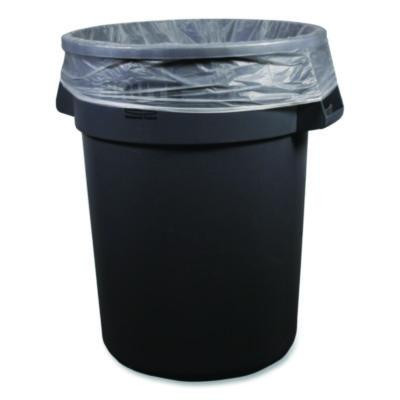 High-Density Can Liners, 45 Gal, 12 Mic, 40 x 48, Natural, Perforated Roll, 250/Carton