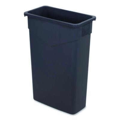 Trimline Rectangle Waste Container, 23 Gal, Plastic, Gray, 4/Carton
