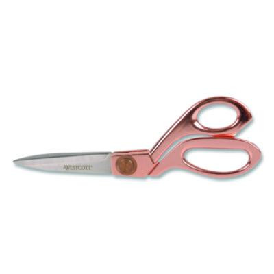 Vintage Stainless Steel Scissors, 8" Long, Offset Rose Gold Handle