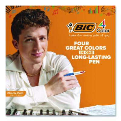 4-Color Shine Multi-Color Ballpoint Pen, Retractable, Medium 1Mm, Black/Blue/Green/Red Ink, Assorted Metallic Barrels, 3/Pack