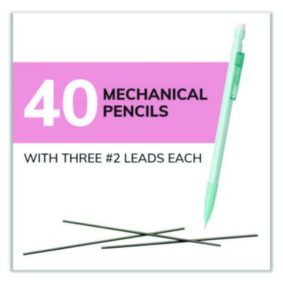 Xtra Smooth Mechanical Pencil, Hb #2 Black Lead, Assorted Pastel Color Barrels, 40/Pack