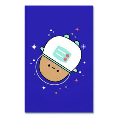 Smoko Astro Tayto Layflat Notebook, 1-Subject, Medium/College Rule, Blue/White/Tan Cover, (72) 8 x 5 Sheets