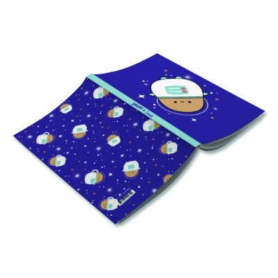 Smoko Astro Tayto Layflat Notebook, 1-Subject, Medium/College Rule, Blue/White/Tan Cover, (72) 8 x 5 Sheets