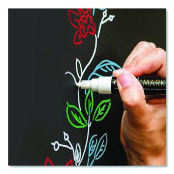 Liquid Chalk Markers, Assorted Tip Sizes And Types, White, 3/Pack