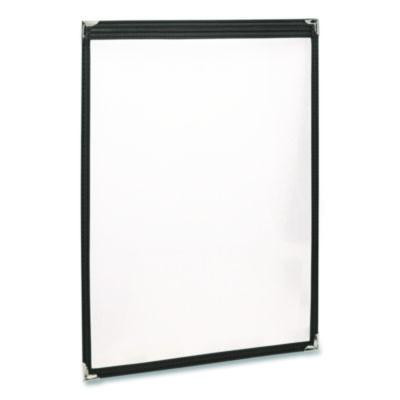 Menu Holder For 11 x 17 Menus, Portrait Orientation, 11.7 x 18, Clear/Black/Silver
