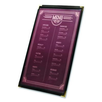 Menu Holder For 11 x 17 Menus, Portrait Orientation, 11.7 x 18, Clear/Black/Silver