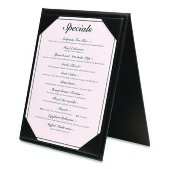 Table-Top Menu Holder, For 5 x 7 Menus, 5.6 x 7.6 Holder, Black