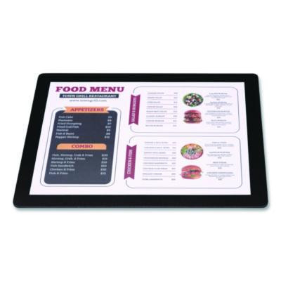 Menu Holder For 8.5 x 11 Menus, Landscape Orientation, 12.6 x 10.2 Holder, Clear/Black