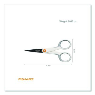 Softgrip Nonstick Scissors, 5" Long, Straight White/Gray Handle