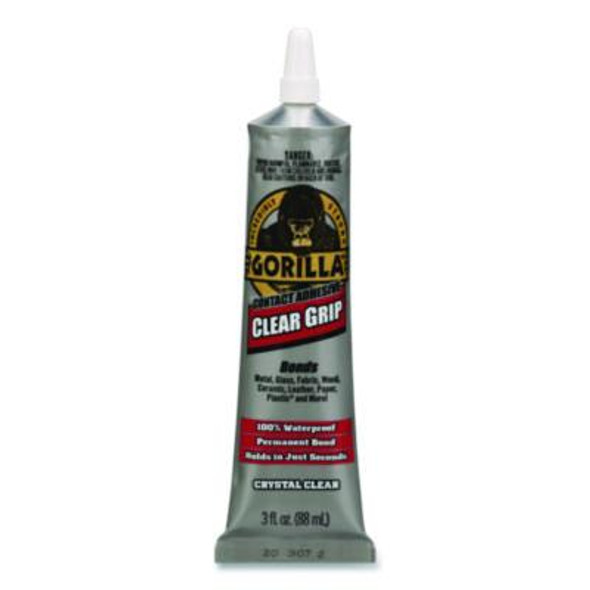 Clear Grip Contact Adhesive, 3 Oz Tube, Dries Clear