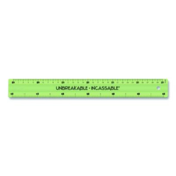 Unbreakable 12" Ruler, Standard/Metric, 12.72" Long, Randomly Assorted Color