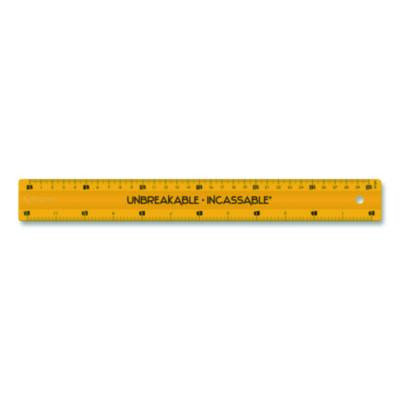 Unbreakable 12" Ruler, Standard/Metric, 12.72" Long, Randomly Assorted Color