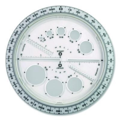 360 Degree Angle And Circle Maker 2-In-1 Protractor And Compass Tool, 2" Ruler Edge, Plastic, Randomly Assorted Color