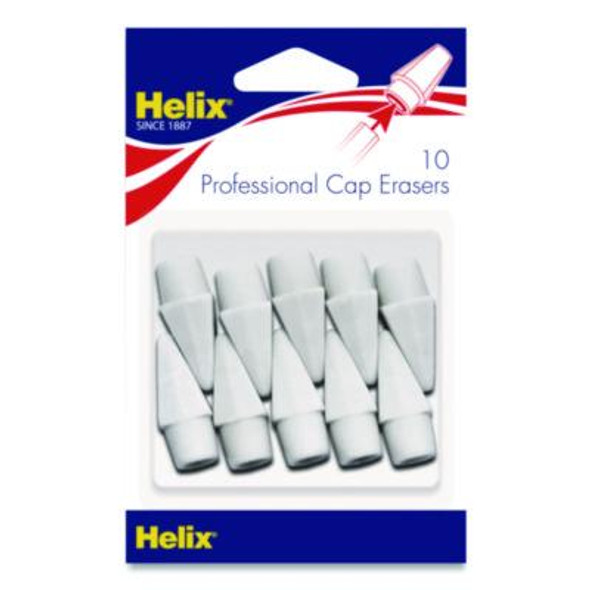 Professional Hi-Polymer Oversized Pencil Cap Erasers, For Pencil Marks, White, 10/Pack