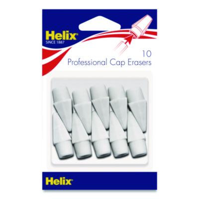 Professional Hi-Polymer Oversized Pencil Cap Erasers, For Pencil Marks, White, 10/Pack