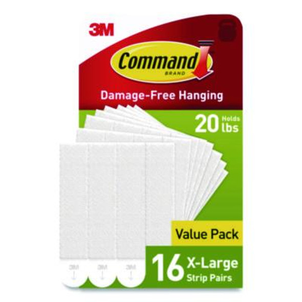 Damage-Free Hanging Picture Hanging Strip Pairs, Holds Up To 5 Lb, White, 16/Pack