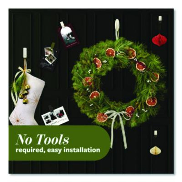 Limited Edition Hooks And Clips, Soot, 3 Lb Capacity, 2 Hooks, 8 Clips And 12 Strips/Pack