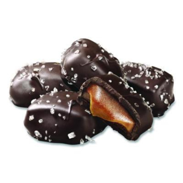 Small Batch Wonders Snack Size Dark Chocolate Sea Salt Caramels, 0.5 Oz Individually Wrapped, 48/Box