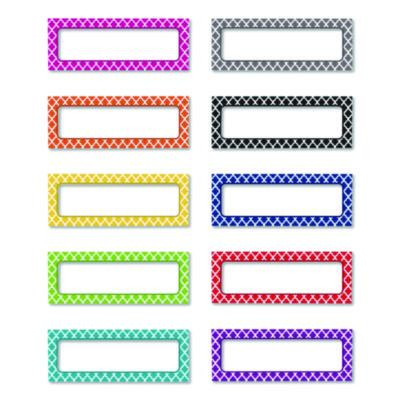 Moroccan Magnetic Labels, 10 Assorted Colors, 2.5" x 1", 30/Pack