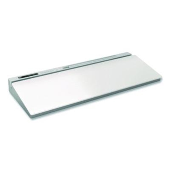 Glass Desktop Dry Erase Board, 18.1" x 5.9", White Surface, Aluminum Frame