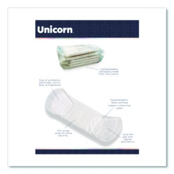 Cotton Maxi Pads With Wings, Regular Absorbency, 40 Pads/Cartridge, 6 Cartridges/Pack