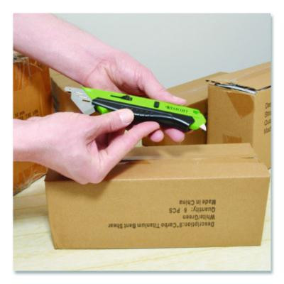 Dual-Sided Ceramic Box Opener, Abs Plastic Handle, Green