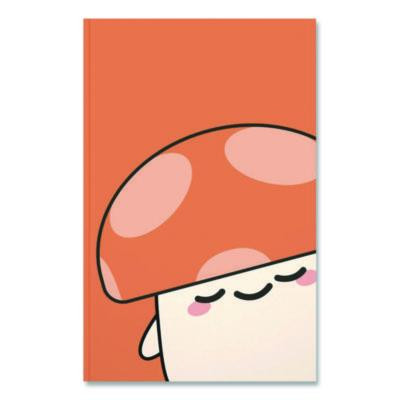 Smoko Kai Mushroom Layflat Notebook, 1-Subject, Medium/College Rule, Orange/White Cover, (72) 8 x 5 Sheets