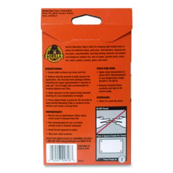 Removable Mounting Putty, Repositionable And Reusable, 2 Oz, 84 Squares/Pack