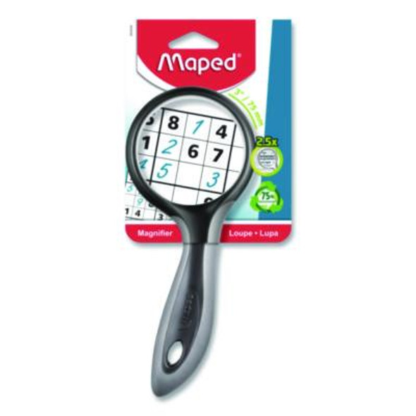 2.5X Soft Touch Large Magnifying Glass, Plastic Lens, 3" Dia, Randomly Assorted Color