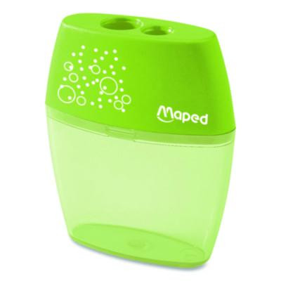 Shaker Two-Hole Canister Pencil Sharpener, 3.74 x 1.02 x 4.92, Randomly Assorted Color