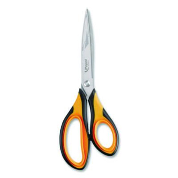 Ultimate Soft Grip Multipurpose Scissors, 8.25" Long, 4.5" Cut Length, Straight Orange/Black Handle