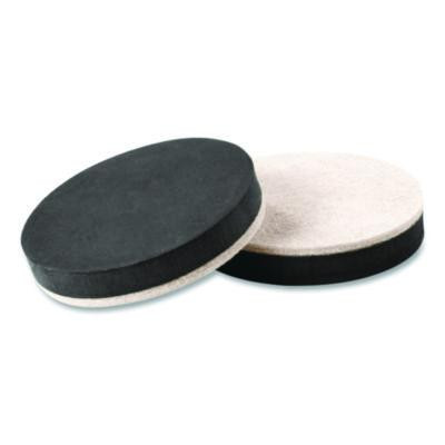 Furniture Sliders, 3.5" Dia, Black/Beige, 16/Pack
