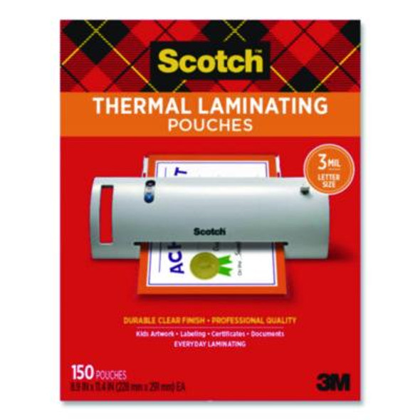 Laminating Pouches, 3 Mil, 8.9" x 11.4", Clear, 150/Pack