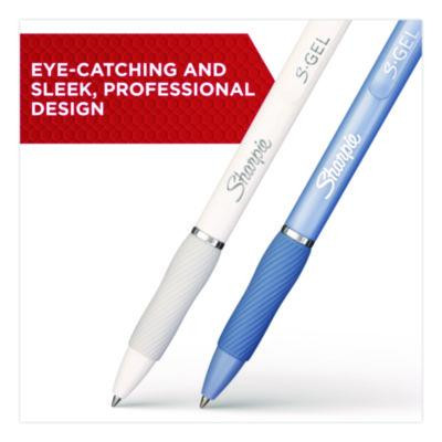 S-Gel Fashion Barrel Gel Pen, Retractable, Medium 0.7 Mm, Black Ink, Pearl White Barrel, 8/Pack