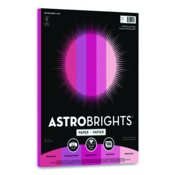Color Paper - "Interstellar Pinks" Assortment, 24 Lb Bond Weight, 8.5 x 11, Assorted Pink Colors, 100/Pack