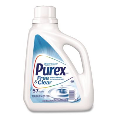 Free And Clear Liquid He Laundry Detergent, Unscented, 57 Loads, 75 Oz Bottle, 6/Carton