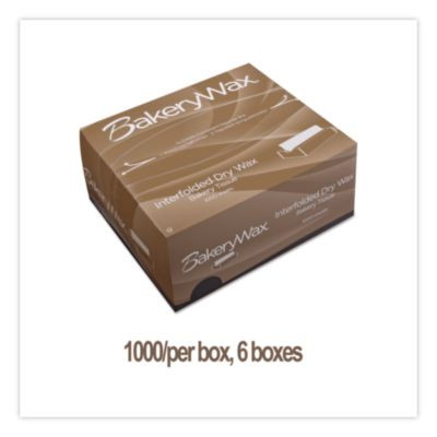 Bakerywax Interfolded Dry Wax Tissue, 12 x 10.75, 1,000 Sheets/Box, 6 Boxes/Carton