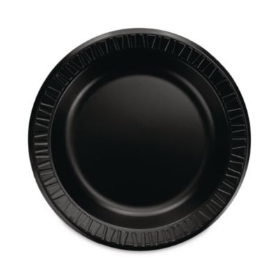 Quiet Classic Laminated Foam Dinnerware, Plate, 10.25" Dia, Black, 125/Pack, 4 Packs/Carton