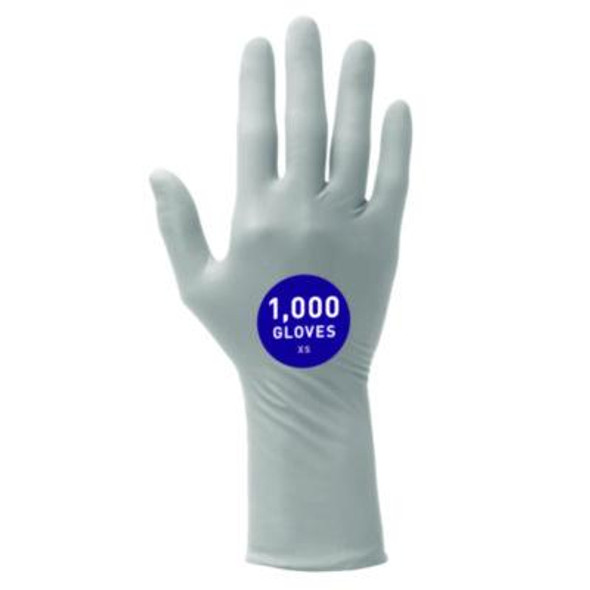 Sterling Nitrile Exam Gloves, Powder-Free, X-Small, 3.5 Mil Thick, 12" Long, Sterling Gray, 100/Box