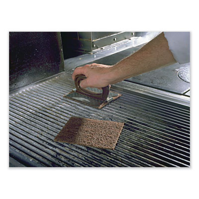 Heavy Duty Griddle Pad, 4.5" x 5.5", 5 Mm Thick, Brown, 40/Carton