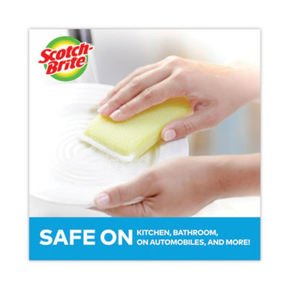 Dobie All-Purpose Cleaning Pad, 3.15 x 4.95, 2.24" Thick, Yellow, 24/Carton