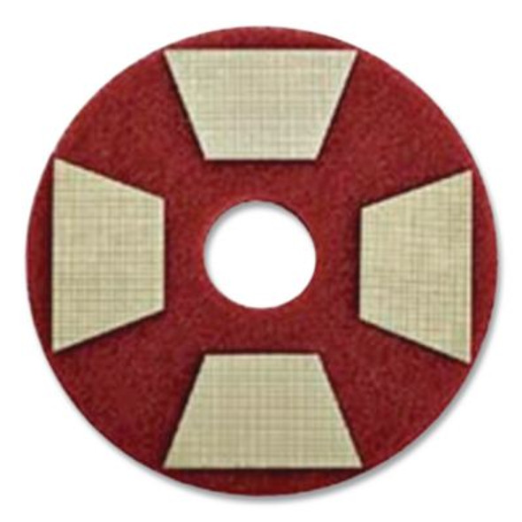 Diamond Tz Abrasive Pads, 3.3 x 1.12, Red, 16/Carton